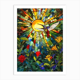 Hummingbird Stained Glass 14 Art Print