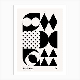 Geometric Bauhaus Poster B&W 4 Art Print