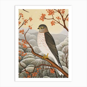 Bird Illustration Eurasian Sparrowhawk 3 Art Print