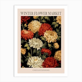 Chrysanthemums 1 Winter Flower Market Poster Póster