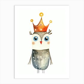 Little Owl 1 Wearing A Crown Art Print