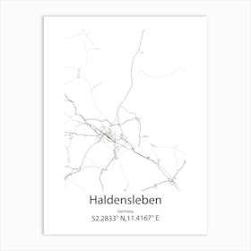 Haldensleben,Germany Minimalist Map Art Print