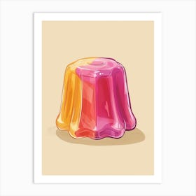 Pink Yellow Jelly Minimal Beige Illustration Art Print