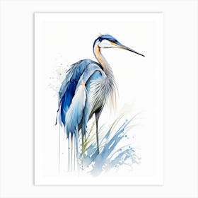 Great Blue Heron Impressionistic 4 Art Print