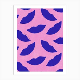 Pink & Blue Ooh La La Art Print