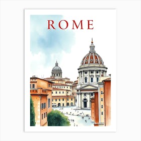 Rome watercolor Art Print