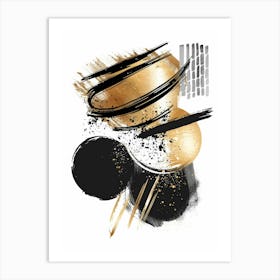 Abstract Gold And Black Painting 52 Art Print