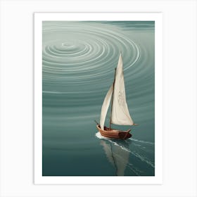 Sailboat In Water Art Print