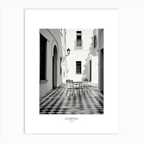 Poster Of Almeria, Spain, Black And White Analogue Photography 1 Art Print