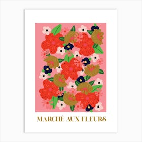 Pink Flower Market Art Print