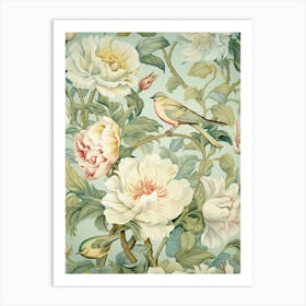 Peonies And Birds Art Print