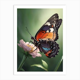 Butterfly On A Flower Art Print