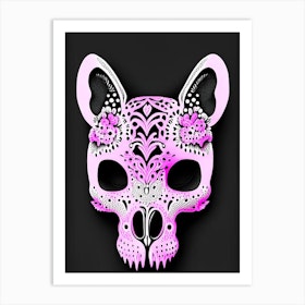 Animal Skull Pink Doodle Art Print