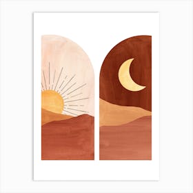 Sunset In The Desert 2 Art Print