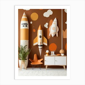 Space Rockets Art Print