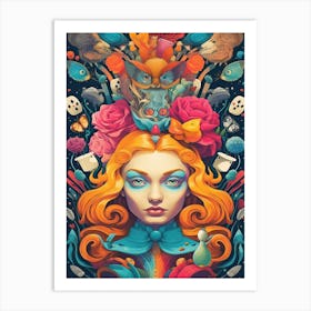 Alice In Wonderland Trippy 2 Art Print