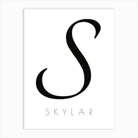 Skylar Typography Name Initial Word Art Print