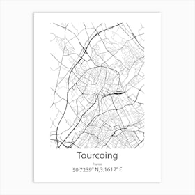 Tourcoing,France Minimalist Map Art Print