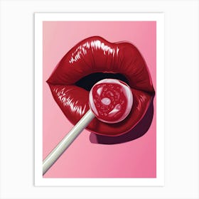 Lollipop Lips Art Print