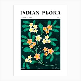 Indian Florals Frangipani Art Print