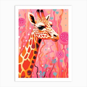 Giraffe Portrait With Patterns 4 Art Print