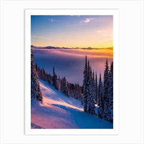 Snowshoe, Usa 1 Sunrise Skiing Poster Art Print