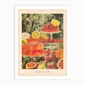 Red Fruity Jelly Retro Collage 2 Poster Art Print