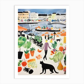 The Food Market In Stockholm 4 Illustration Art Print