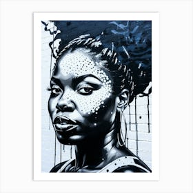 Graffiti Mural Of Beautiful Black Woman 203 Art Print