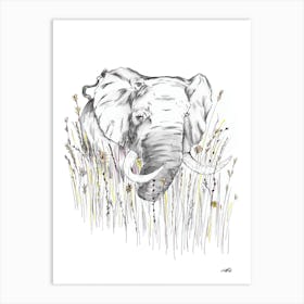 Watercolour Elephant Art Print