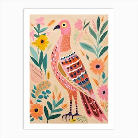 Pink Scandi Harrier 2 Art Print