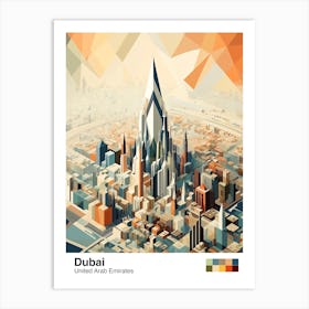Dubai, United Arab Emirates, Geometric Illustration 3 Poster Art Print