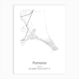 Pomorie,Bulgaria Minimalist Map Art Print