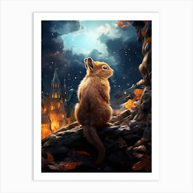 Squirrel In The Forest Art Print