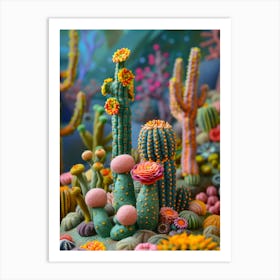 crochet cactus Art Print