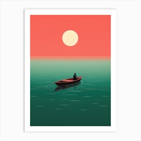 Sunset In A Boat 1 Art Print