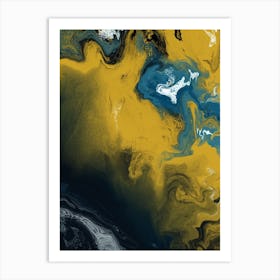 Fluid Abstract Oil Yellow 2 Art Print