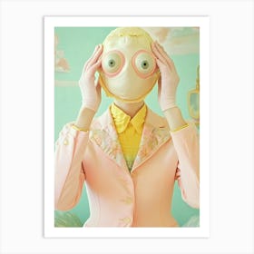 Girl With A Mask 1 Art Print