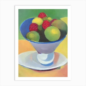 Raspberry Bowl Of fruit Art Print