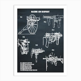 Machine Gun Gun Patten Art Print