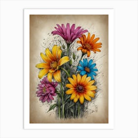 Colorful Flowers Art Print