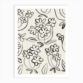 Hand drawn Flowers Art Print