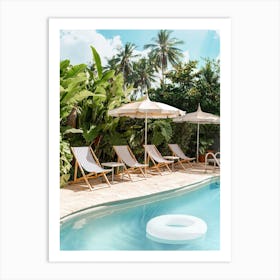 Poolside Paradise Art Print