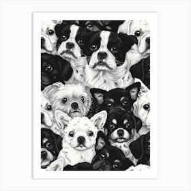 Perfectly Repeatable Artwork With Cute Dog Faces 34 Art Print