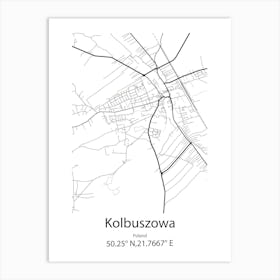 Kolbuszowa,Poland Minimalist Map Art Print