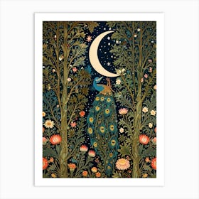 William Morris Peacock In The Forest 4 Art Print