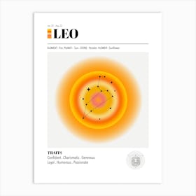 Leo,  Astrology, Zodiac Aura, Gradient Poster 1 Art Print