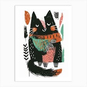 Cat In Scarf Art Print