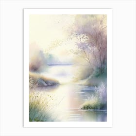 River Current Landscapes Waterscape Gouache 3 Art Print