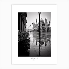 Poster Of Venice, Italy, Black And White Analogue Photography 3 Art Print